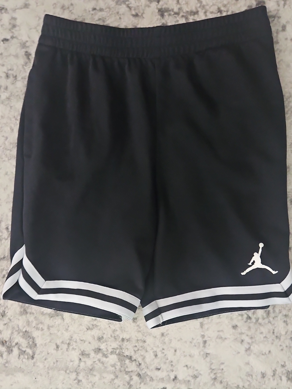 Jordan  Boys Black Athletic Shorts with White Trim
